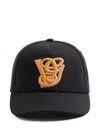 Valentino Embroidered Cotton Baseball Cap In Black