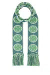 Valentino Garavani Women Embroidered Cotton Blend Antibes Scarf In Avoriobluverdeacqua
