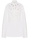Valentino Floral-embroidered Cut-out Shirtdress In White