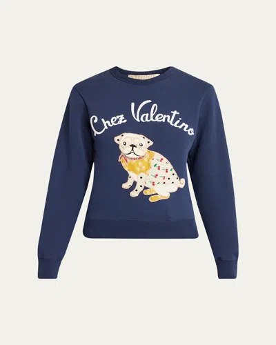 Valentino Embroidered Cotton Jersey Sweatshirt