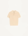 Valentino Embroidered Cotton Knit Polo Woman Ivory Xs In Neutral