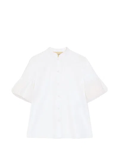 Valentino Embroidered Cotton Shirt In White