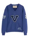 Valentino Blue Cotton "v" College Sweatshirt