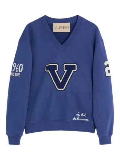 VALENTINO EMBROIDERED COTTON SWEATSHIRT