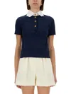 Valentino Garavani Embroidered Cotton Sweatshirt Polo Shirt In Black