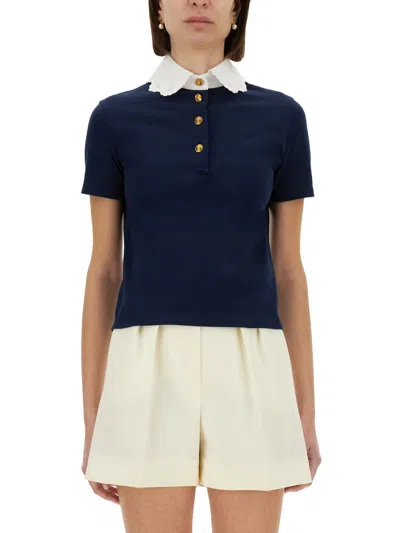 VALENTINO EMBROIDERED COTTON SWEATSHIRT POLO SHIRT