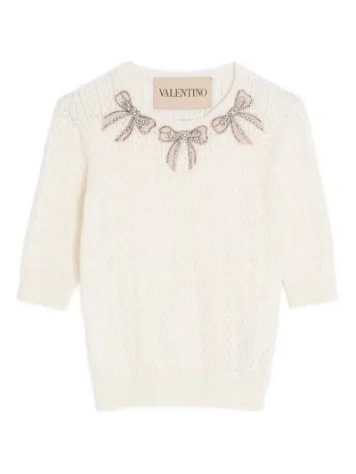 VALENTINO COTTON SHORT SLEEVE SWEATER