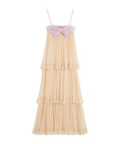Valentino Embroidered Crepe Chiffon Maxi Dress