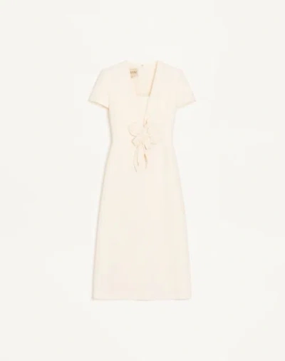 Valentino Embroidered Crepe Couture Dress Woman Ivory 44 In White