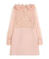 Valentino Peter Pan Collared Ruffle Bib Mini Dress In Pink