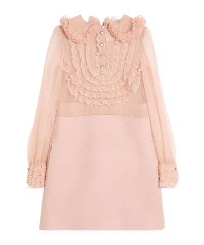 VALENTINO VALENTINO CREPE COUTURE LACE DETAILED DRESS