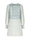 Valentino Besticktes Kleid Aus Crepe Couture Frau Dirty Sage 36 In Blue
