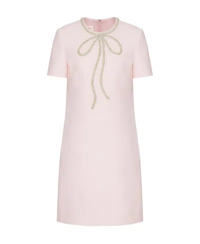 Valentino Embroidered Crepe Couture Short Dress