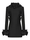 Valentino Besticktes Kurzes Crepe Couture Kleid Frau Schwarz 38 In Black