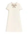 Valentino Embroidered Crepe Couture Short Dress In Ivory White