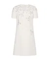 Valentino Crepe Couture Embroidered Minidress In Ivory White/silver