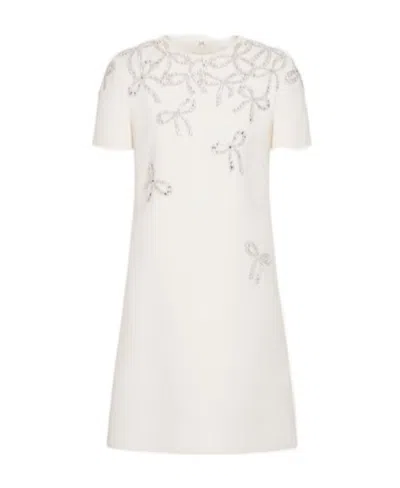 VALENTINO VALENTINO EMBELLISHED CREWNECK DRESS