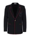 Valentino Embroidered-crest Tailored Blazer In Black