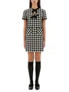 Valentino Embroidered Damier Light Tweed Short Dress