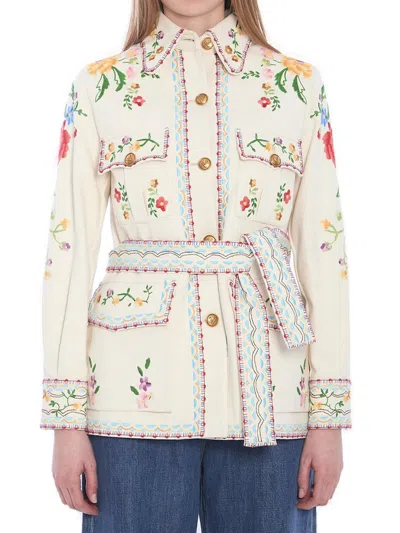 Valentino Embroidered Denim Blazer
