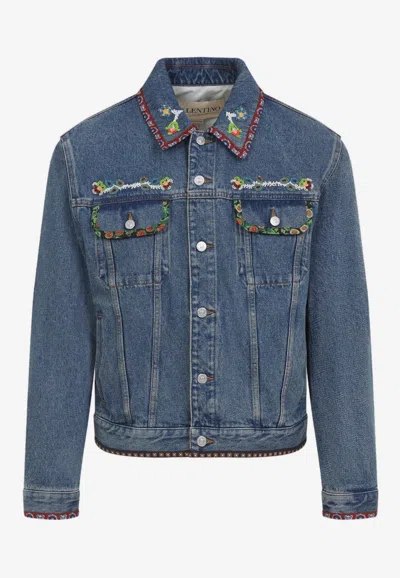 VALENTINO EMBROIDERED DENIM JACKET