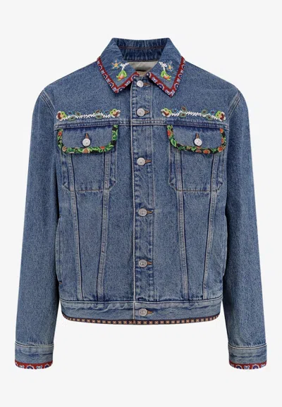 VALENTINO EMBROIDERED DENIM JACKET