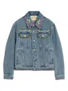 Valentino Denim Jackets Embroideries In Blue