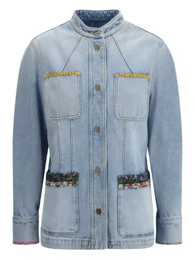 VALENTINO EMBROIDERED DENIM JACKET