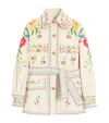 Valentino Embroidered Denim Jacket In Nude