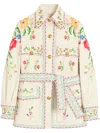 Valentino Embroidered Denim Jacket In White