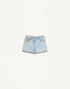 Valentino Embroidered Denim Shorts