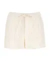 Valentino Embroidered Drawstring Cotton Shorts In White