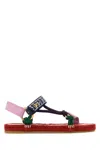 Valentino Garavani Embroidered Fabric Lake Powell Sandals In Multi