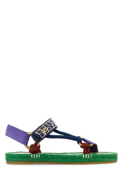 Valentino Garavani Valentino Lake Powell Leather-trim Sandal In Green