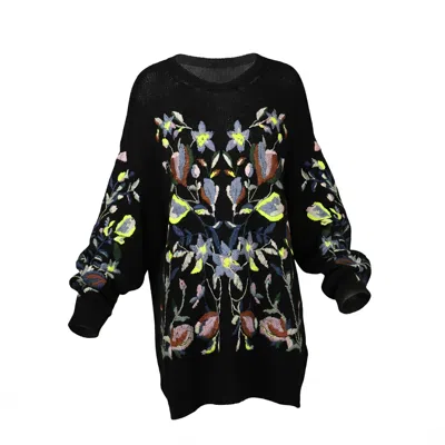 Valentino Embroidered Floral Sweater In Multi