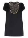 Valentino Embroidered-hearts Mini Dress In Black