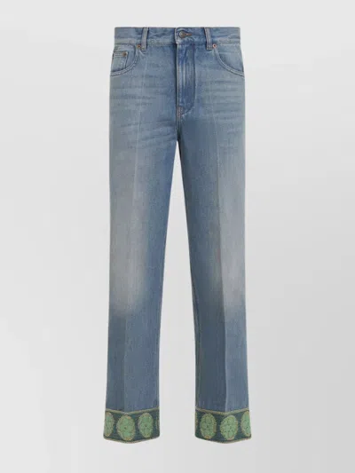 VALENTINO EMBROIDERED HEM TROUSERS BELT LOOPS
