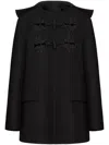 Valentino Embroidered Caban In Compact Coat In Black