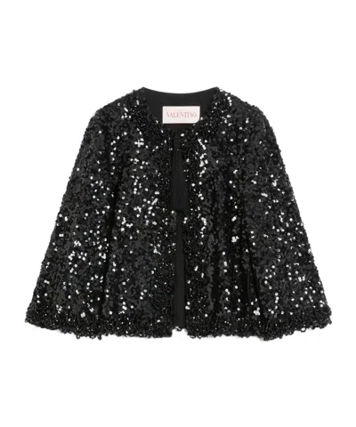 Valentino Embroidered Jacket In Black