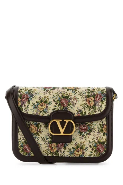 Valentino Garavani Embroidered Jacquard 9to5 Crossbody Bag In Brown