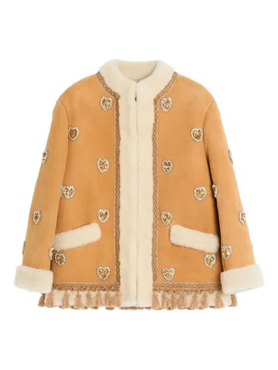 VALENTINO EMBROIDERED LEATHER JACKET