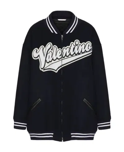 VALENTINO VALENTINO ZIP-UP LONG-SLEEVED BOMBER JACKET