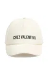 Valentino Garavani Ivory Cotton Baseball Cap With Adjustable Embroidered Logo In Neutral