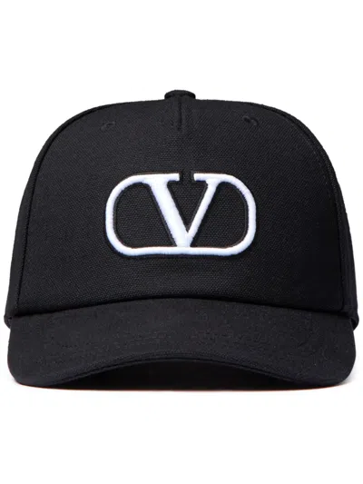 Valentino Garavani Embroidered Logo Cap In Black