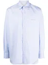 Valentino Embroidered-logo Cotton Shirt In White