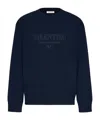 Valentino Embroidered-logo Knitted Jumper In Black