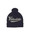 Valentino Embroidered Logo Pompom Beanie In Black