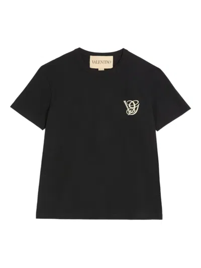 VALENTINO EMBROIDERED LOGO T-SHIRT