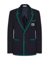 Valentino Tailored Cotton Blend Blazer With Back Slit And Sharp Lapels In Black