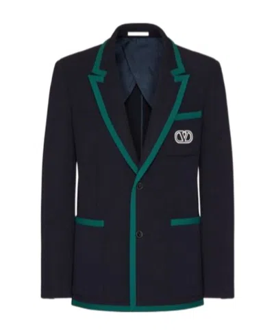 VALENTINO VALENTINO VLOGO PATCH SINGLE-BREASTED JACKET
